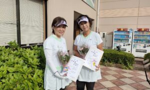 第2868回　緑ヶ丘テニスガーデン　女子ダブルス　FB準優勝:米森・高田ペア
