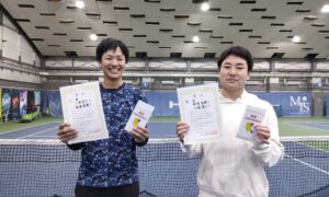 第352回　MTSテニスアリーナ三鷹　ナイター男子ダブルス　中級以下優勝:川瀬・柳瀬ペア