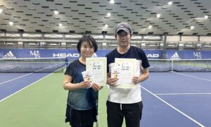 第353回　MTSテニスアリーナ三鷹　ナイターミックスダブルス　中級以下優勝:久保田・石井ペア