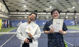 第356回　MTSテニスアリーナ三鷹　ナイター男子ダブルス　中級準優勝:山田・峯尾ペア