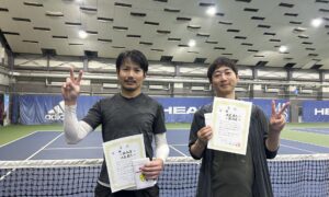 第356回　MTSテニスアリーナ三鷹　ナイター男子ダブルス　中級優勝:小路・池尻ペア
