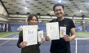 第357回　MTSテニスアリーナ三鷹　ナイターミックスダブルス　オープン優勝:野口・田中ペア