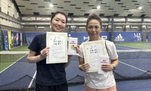 第358回　MTSテニスアリーナ三鷹　ナイター女子ダブルス　初中級以下優勝:原口・江森ペア