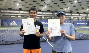 第359回　MTSテニスアリーナ三鷹　ナイターミックスダブルス　中級以下準優勝:村越・古瀬ペア