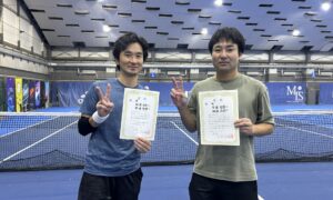 第360回　MTSテニスアリーナ三鷹　ナイター男子ダブルス　中級以下優勝:柳瀬・柳瀬ペア
