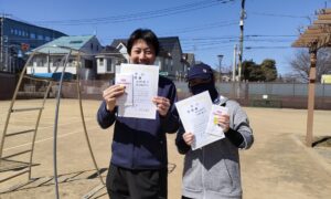 第3回　MUFG PARKテニスコート　ミックスダブルス　中級準優勝:佐野・新谷ペア