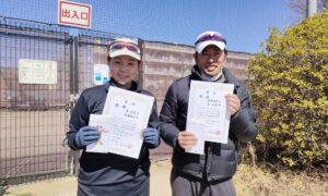 第3回　MUFG PARKテニスコート　ミックスダブルス　中級優勝:東・佐藤ペア